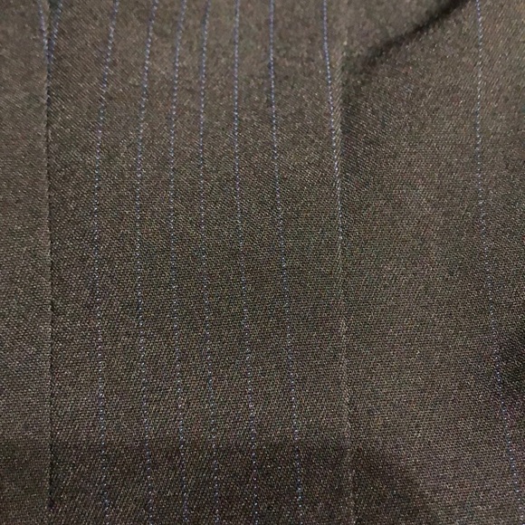 Black suit jacket w blue pin striping - Picture 6 of 7